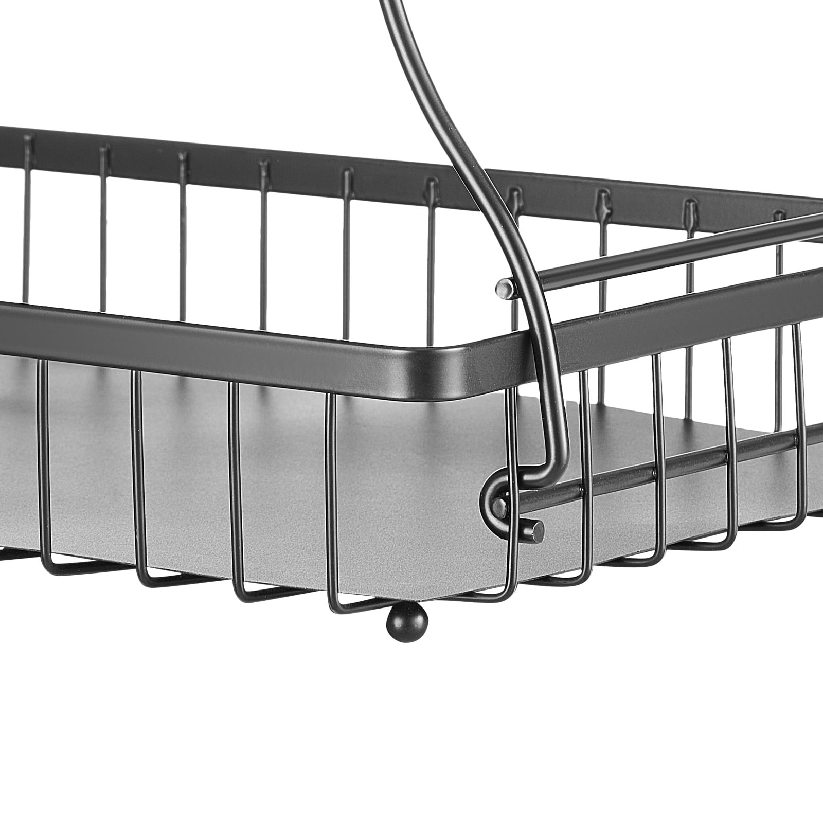 2 Tier Fruit Basket Stand With Banana Hanger For Kitchen Worktop_voghion.com